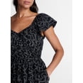 thumbnail image 5 of Time and Tru Women's Tie Waist Mini Dress with Flutter Sleeves, Sizes XS-XXXL, 5 of 6