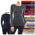 thumbnail image 2 of Long Sleeve Plain ROUND Neck T-shirts Cotton/Spandex Junior Size, 2 of 3