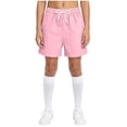 thumbnail image 5 of Sopiago Boys Swim Trunks with Compression Liner Solid Color Bathing Suits Summer Quick Dry Swimwear Swim Shorts Pink,13-14 Years, 5 of 5