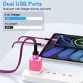 thumbnail image 2 of Fast Charging Block, 3 Pack USB Wall Charger with 10FT Type C Charging Cable USB C Cable, Dual Port Phone Charger, Android Charger Block USB Brick Charging Station USB Charger Block[Pink], 2 of 9