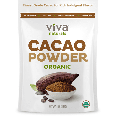 Viva Naturals Organic Cacao Powder, 1 lb (Best Raw Cacao Powder)