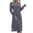 thumbnail image 1 of Birdeem Robe Longue à Manches Longues pour Femmes Mode Loisirs Imprimé Cardigan Taille Haute Robe à Manches Longues Col en V Robe à Manches Longues pour Femmes, 1 of 2
