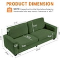 thumbnail image 2 of IDEALHOUSE Dark Green Sofa Bed, Modern Striped Corduroy, Plush Deep Seat, Oversized Loveseat Couch, Soft, Sturdy, Easy Assembly, 2 of 7