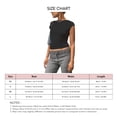 thumbnail image 3 of Camiseta sin espalda para mujer Color puro Camiseta de moda transpirable suave y agradable para la piel para aniversario Negro L, 3 of 4