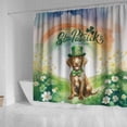 thumbnail image 4 of Happy St. Patrick’s Day Vizsla with Green Hat Shamrocks Rainbow Shower Curtain Vizslas Dog Lover Gifts Idea Waterproof Bathroom Bathtub Curtain - 03007, 4 of 5