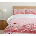 thumbnail image 4 of Ambesonne Pink Duvet Cover Set, Dots Sweets of Spring Pattern, Twin, Pastel Pink Dark Teal, 4 of 4