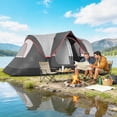 thumbnail image 2 of Outsunny Tente de Camping, Tente pour 6-8 Personnes avec 2 Chambres, Gris Foncé, 2 of 10