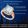 thumbnail image 2 of Gem Stone King 18K Rose Gold Plated Silver Sky Blue Simulated Aquamarine Ring for Women (6.23 Cttw, Emerald Cut 12X10MM, Gemstone Birthstone, Available in Size 5, 6, 7, 8, 9), 2 of 5