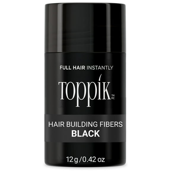 Toppik Hair Building Fibers, Black, 12g Fill In Fine or Thinning Hair, Instantly Thicker, Fuller Looking, 9 Shades for Men & Women, Keratin Protein Formula