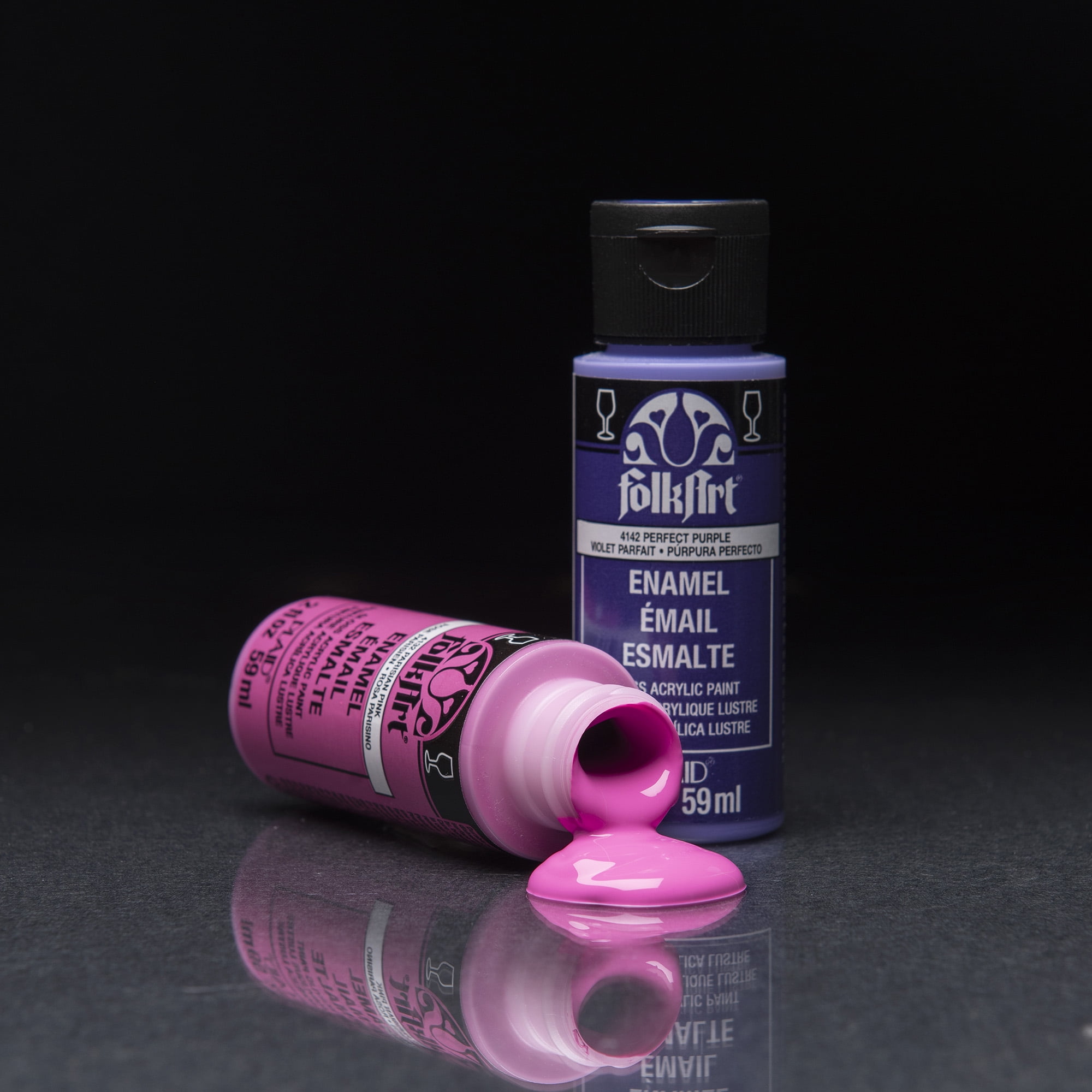 FolkArt Enamel Glass Acrylic Craft Paint Set, Gloss Finish, Multicolor, Set of 16, 2 fl oz