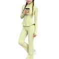 thumbnail image 2 of BXJX Girls Yoga Outfit Sets Size 10-12, Long Sleeve Zip up 2 Piece Sports Jacket and Flare Pants Sets, 2 of 8