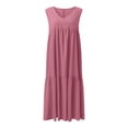 thumbnail image 4 of COMVALUE Dresses for Women 2026 Summer V Neck Sleeveless Maxi Dress Casual Boho Sundress Modest Beach Long Dress (Pink, XL), 4 of 6
