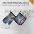 thumbnail image 3 of 2PCS Pot Holders and Oven Mitts Sets Cooking Gloves Kitchen Gloves Heat-Resistant Non-Slip for Baking Cooking Christmas Snow Scene, 3 of 5