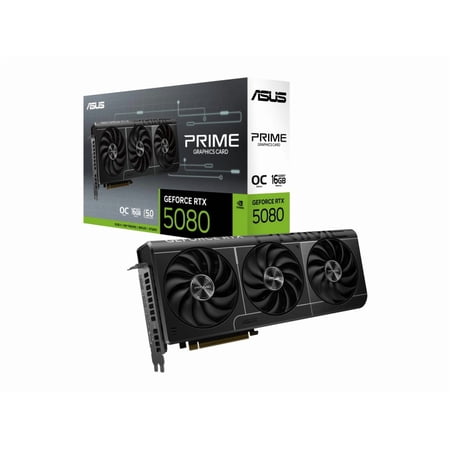 ASUS - PRIME NVIDIA GeForce RTX 5080 EVO OC Edition 16GB GDDR7 PCI Express 5.0 Graphics Card - Black