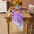 thumbnail image 2 of Purple Coastal Beach Table Runner 72 Inches, Summer Nautical Ocean Beige Seaside Bed Runner Dresser Scarves Tabletop for Indoor Outdoor Parties/Ceremony/Banquet, 18" x 72", 2 of 9