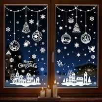 9 Sheets 244 PCS Christmas Static Sticker, Window Clings Stickers for Windows Glass Decoration Shopping Mall Hotel Window Decals Christmas Decorations