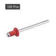 thumbnail image 3 of Unique Bargains Rivets Aveugles à Tête Ronde Plate en Aluminium de 3,2 Mm x 5 Mm Pack de 100 Rouge, 3 of 5