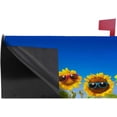thumbnail image 3 of Coolnut Mailbox Cover Sunflowers with Sunglasses On Blue Post Mail Box Cover Magnetic Mail Wraps Cover Oversize 25.4" L x 20.78" W, 3 of 5