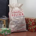 thumbnail image 2 of Northlight Large Christmas Delivery Tied Gift Sack - 27.75" - Beige and Red, 2 of 5