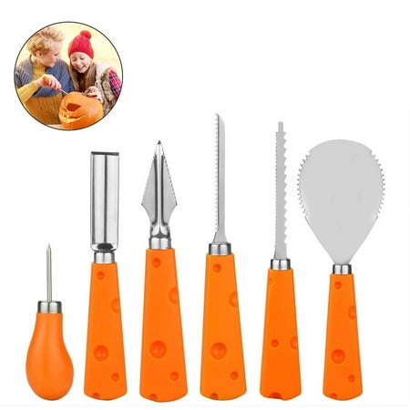 6PCS Heavy Duty Stainless Steel Pumpkin Carving Kit Reusable Pumpkin Carving Tools Set for Adult and