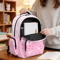 thumbnail image 4 of SCRAWLGOD Stars Print Pink School Backpack for Boys Girls Backpack for Kids Teens Elementary Middle School 17 inch Large Knapsack with Padded Strap, 4 of 7