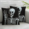 thumbnail image 3 of COMIO  Skull Human Skeleton Throw Pillow Cover Human Skeleton Posing Decorative Pillow Case Cushion Cover Home Sofa Decor Pillow Cover, 3 of 5