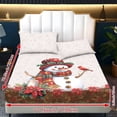 thumbnail image 6 of HELLHERO Christmas Snowman 3Pc Fitted Sheets with Easy Care Soft, Fitted Sheet & 2 Pillowcases, No Flat Sheet Included Fitted Bedding for Dorm Bedroom, 6 of 6