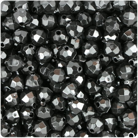 Quartz 8mm Round Gemstone Beads - BeadTin Black Opaque 8mm Faceted Round Craft Beads (450pcs)