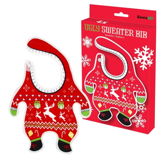 Baby Bib GAMAGO Ugly Christmas Jersey rojo 30x25 cm