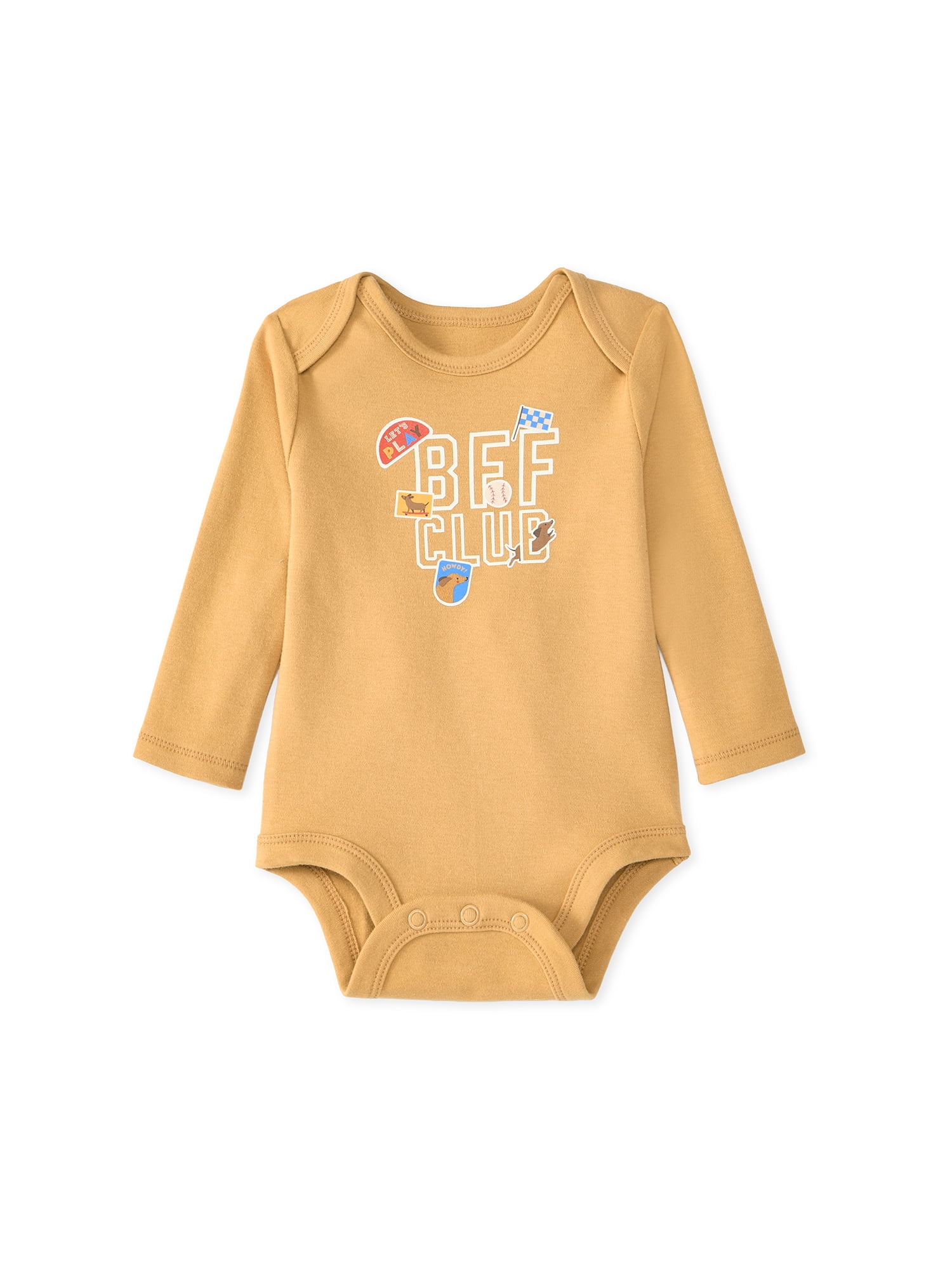 Garanimals Newborn & Baby 100% Cotton Long Sleeve Bodysuits, Sizes 0–24M, 4-Pack