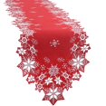 thumbnail image 1 of Tapete de mesa Simhomsen bordado con copos de nieve, color rojo navideño, 1 of 7