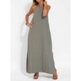 thumbnail image 5 of Women's Dress Summer Loose Flowy Sundress Spaghetti Strap Sleeveless Maxi Long Dresses Green S, 5 of 10