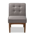 thumbnail image 3 of Baxton Studio Arvid Mid-Century Modern Gray Fabric Upholstered Wood Dining Chair, 3 of 9