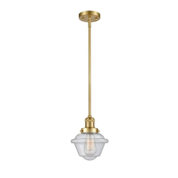 201S-SG-G534-LED-Innovations Lighting-Small Oxford-3.5W 1 LED Mini Pendant in Traditional Style-7.5 Inches Wide by 8 Inches High   Satin Gold Finish