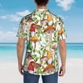 thumbnail image 6 of Bixox Men's Hawaiian Shirts Men's Mushrooms Gnomes Print Short-Sleeve Shirt-Medium, 6 of 8