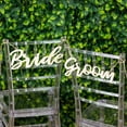 thumbnail image 4 of Efavormart Set Of 2 | Natural Wood Bride And Groom Chair Signs, Wedding Photo Booth Props, Calligraphy Wall Hanging Decor - 12"X5", 4 of 11