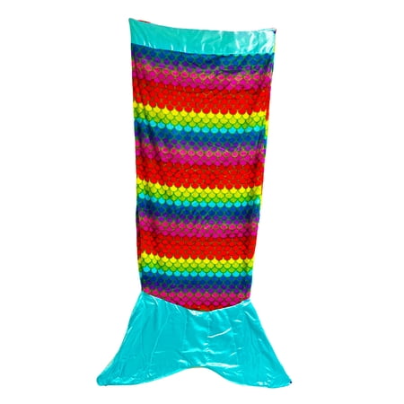Snuggie Tails - Super Soft Wearable Blanket for Teens & Adults Throw Rainbow Mermaid