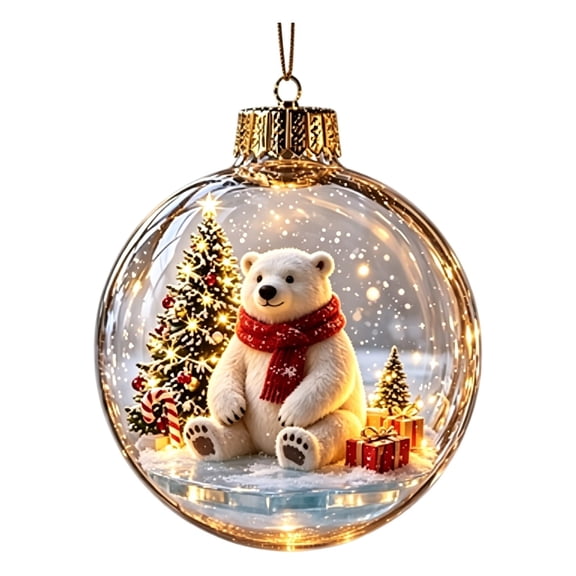 Glowing Christmas Story Ornament, Light-Up Mini Holiday Scene with Warm LED Light, Festive Keepsake Gift for Home Christmas Party Decoration