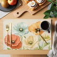 thumbnail image 2 of Red Yellow Placemats Set of 8, Blue Poppies Leaf Vintage Watercolor Floral Plant Non-Slip Place Mats Washable Table Mats for Kitchen Dining Table Decorations Indoor/Outdoor, 2 of 9
