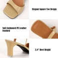 thumbnail image 3 of BadPiggies Square Toe Heeled Sandals for Women, Double Band Low Block Heel Sandals 2.8in Chunky Dressy Sandal Mules, 3 of 9