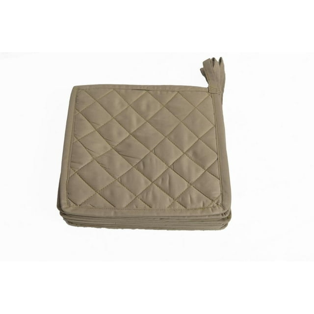 HM Covers 100% Cotton (Pack of 80) Pot Holder 7" x 7" Square, Solid Taupe Color Everyday Quality Kitchen Cooking, Heat Resistance!! - Made