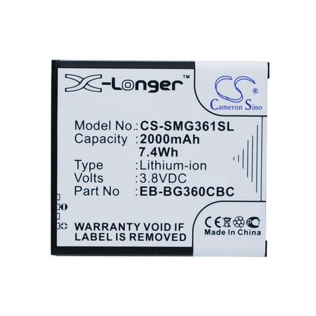 2000mAh EB-BG360CBU EB-BG360CBZ EB-BG360CBC EB-BG360CBE EB-BG360BBE Battery for Samsung SM-J200G/DD SM-G360 Galaxy Core Prime Va