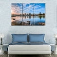 thumbnail image 2 of TISHIRON 3PCS Framed Canvas Wall Art Set,60"x40" Long Beach Harbor Cityscape Canvas Art Decor, 2 of 7