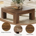 thumbnail image 7 of Finmind 39.4-Inch Square Coffee Table for Living Room, Farmhouse All Wood Accent Center Cocktail Table, 7 of 7