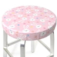 thumbnail image 6 of Goofa Easter Cute Rabbit Printed Stool Covers Round, Waterproof Round Bar Stool Covers Anti-Slip Round Bar Stool Seat Cover with Elastic Bands Durable -12 inch, 6 of 7