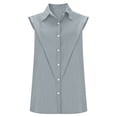 thumbnail image 4 of Pullover Women Elegant Sleeveless Classic Collar Button School Outfits for Teachers,Light Gray,5XL, 4 of 7