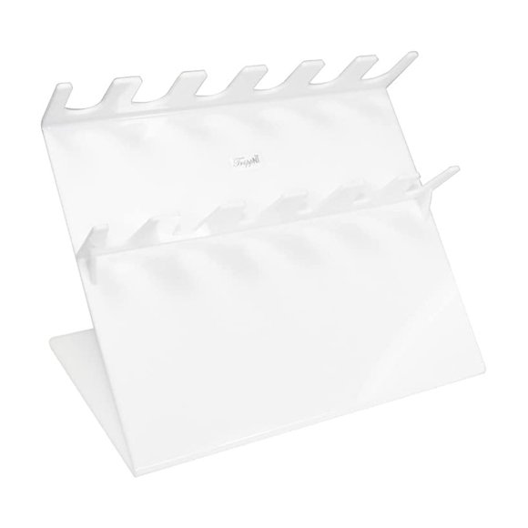 TrippNT 50176 Acrylic Six Position Slanted Auto Pipettor Holder, 10.5" Width x 8.25" Height x 6.5" Depth