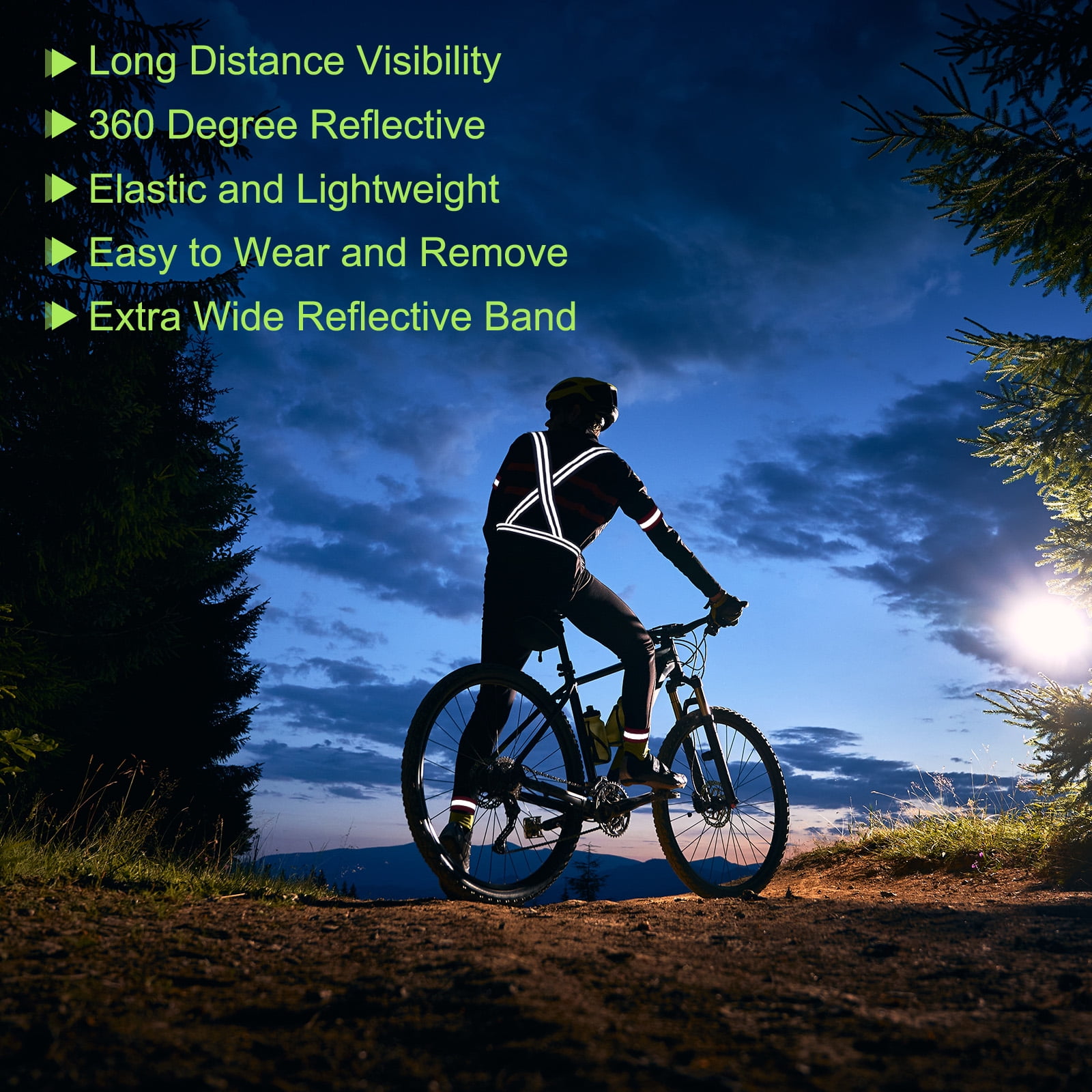Unique Bargains Night Caution Adjustable Long Distance Visibility Vest Light Green 2"