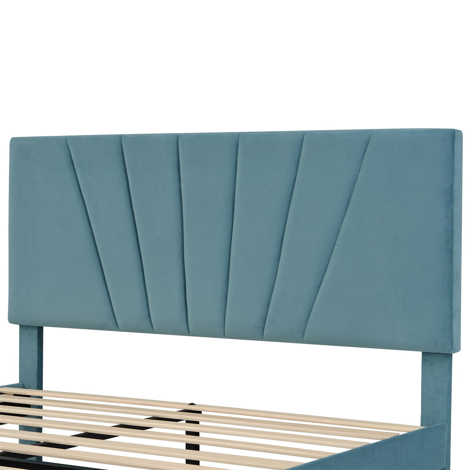Kadyn Platform Storage Bed with Drawers, Queen Bed Frame with Headboard, Upholstered Platform Bed, No Box Spring Needed, Blue&Queen Kadyn Platform Storage Bed with Drawers, Queen Bed Frame with Headboard, Upholstered Platform Bed, No Box Spring Needed, Blue&Queen