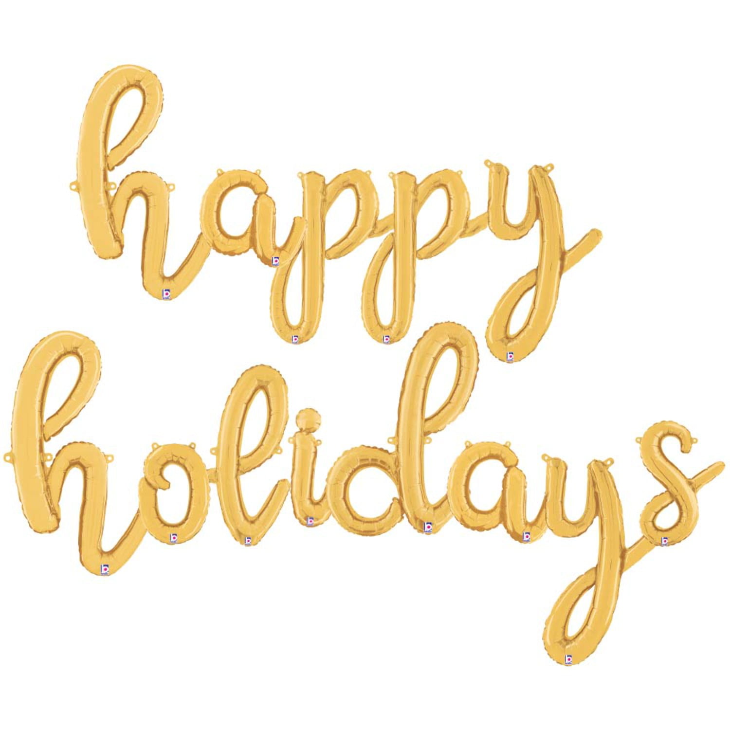 Betallic Happy Holidays - Script Letters Kit (Air-Fill Only) Foil Mylar Balloon - Party Supplies Decorations